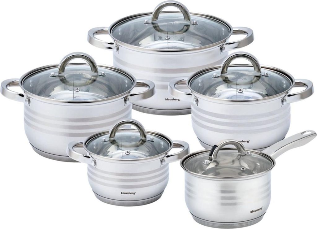 Klausberg Stalen pannen, 10 stuks, 2,1 l, 2,1 l, 2,9 l, 3,9 Productafbeelding 