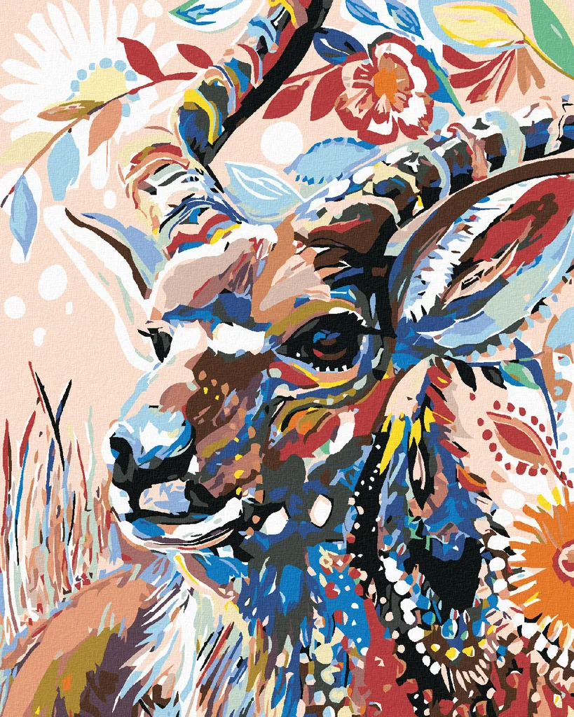 Regalo Creativo: Zuty Pittura con Diamanti Antilope Fiorita 40x50