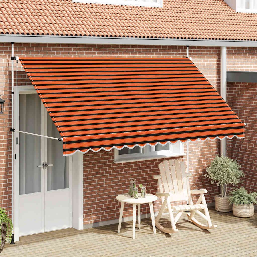 vidaXL Einziehbare Markise Handbetrieben 350 cm Orange und Produktbild 