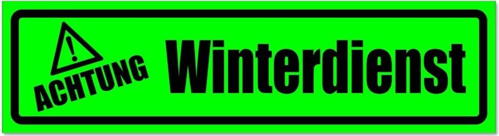 Kiwistar - Autoaufkleber - Grün - Schwarz - 60 x 16 cm - Achtung Winterdienst invertiert - Hinweis Aufkleber Sticker für Auto, Kfz, Fahrrad, PKW,...