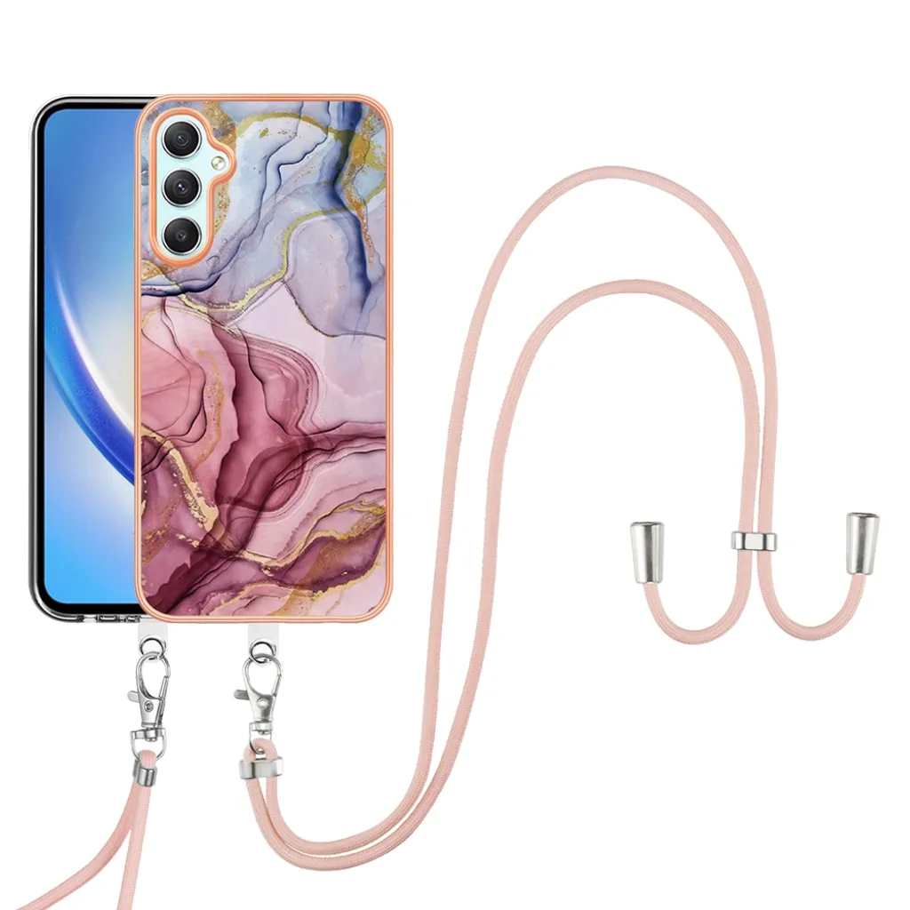 Custodia Samsung A24 con Laccio Sicurezza | TPU Antiurto Oro Rosa