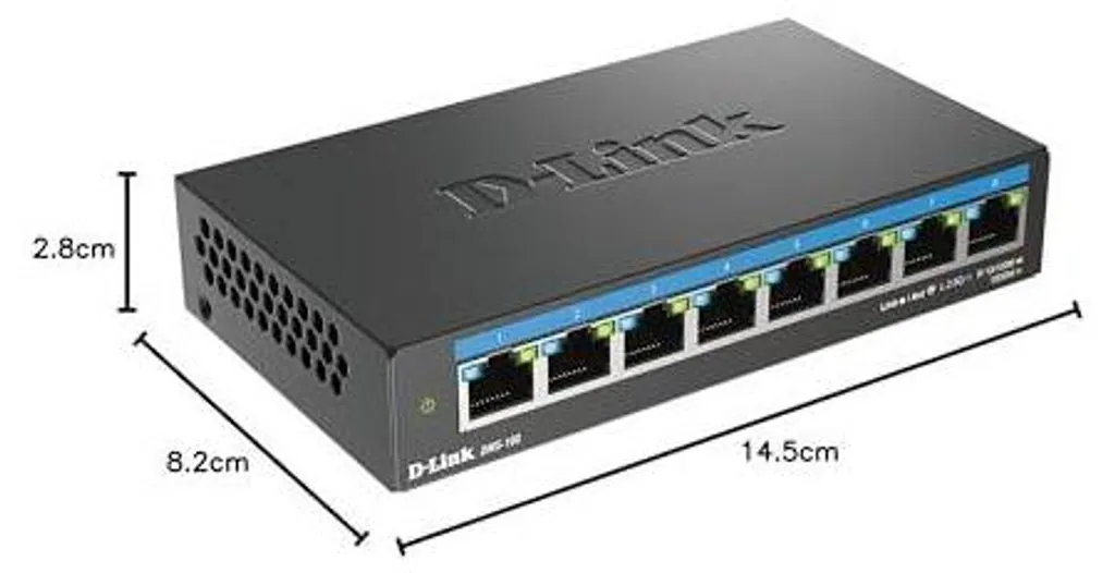 Switch D-Link DMS-108 8 Ports 2.5 GbE Silencieux avec Boîtier Métallique - 10