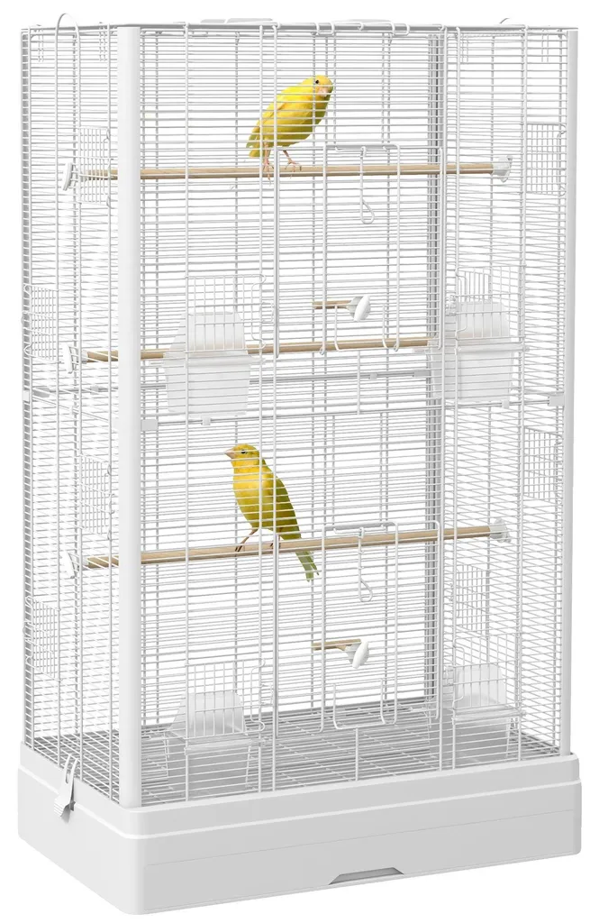 Cage à oiseaux haute résistance avec portes larges et bac amovible 98cm