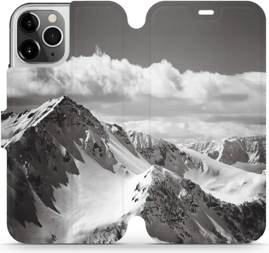 Handyhülle mit klappe für iPhone 12 Pro, Mobiwear Book, Berggipfel