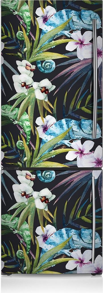 Dekoration Kühlschrank Aufkleber Magnete Küche Kühlschrankmagnete 60x180 cm - Blaues Chamäleon.