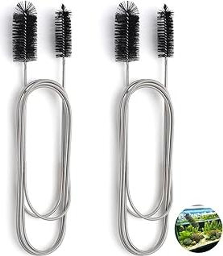 2PCS Schlauchbürste, Flexible Reinigungsbürste Doppelkopf 200?cm, Abflussbürste lang für Waschbecken, Aquarium, Filter, Rohre, Rohrreinigungsb...