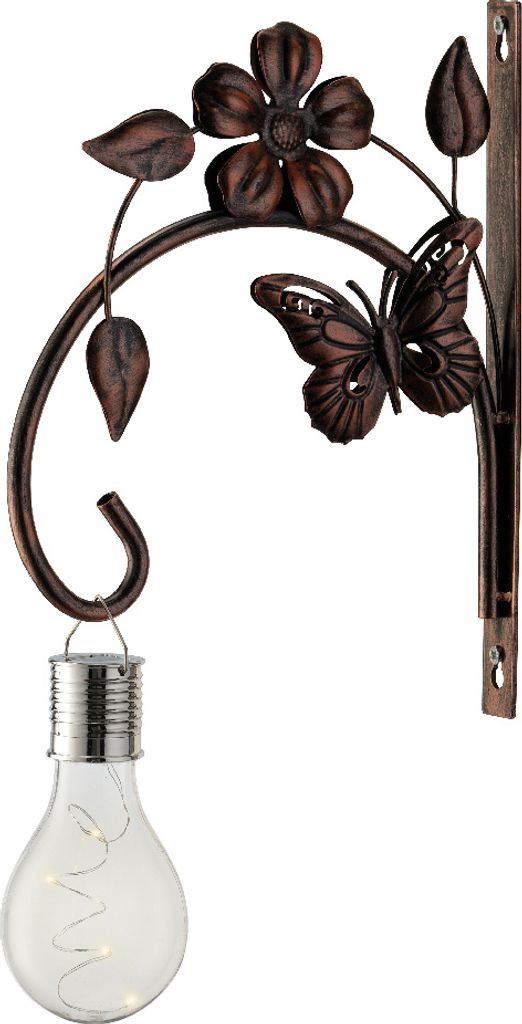 Wandhaken Blume & Schmetterling aus Eisen Outdoor 19x2x25cm
