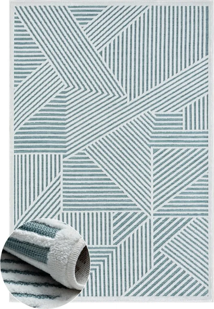 Tapis Casa II bleu 160x230 cm : Résistant aux UV, usage mixte In et Out