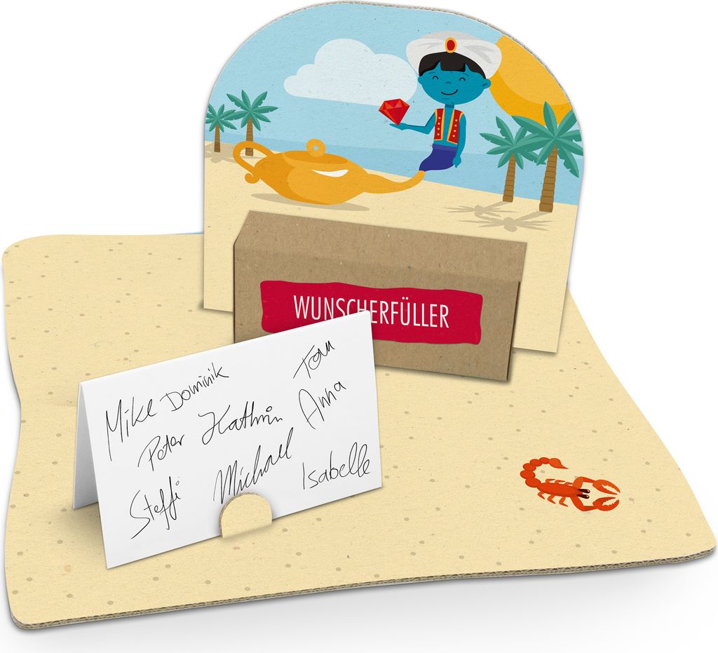 itenga Geldgeschenkverpackung Wunderlampe mit Flaschengeist (Motiv 57)