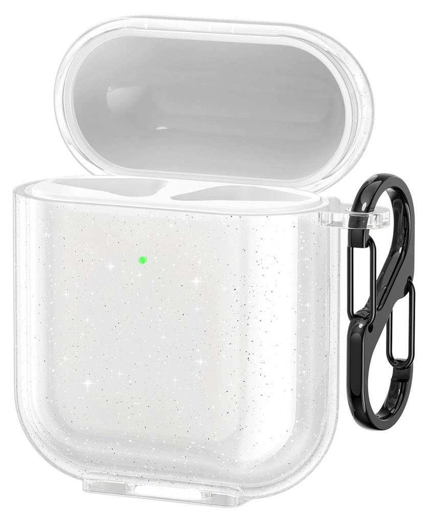 kwmobile Hülle kompatibel mit Apple Airpods 1 & 2 Hülle - Glitzer Case aus TPU Silikon - Kopfhörer Schutzhülle - Tasche in Transparent