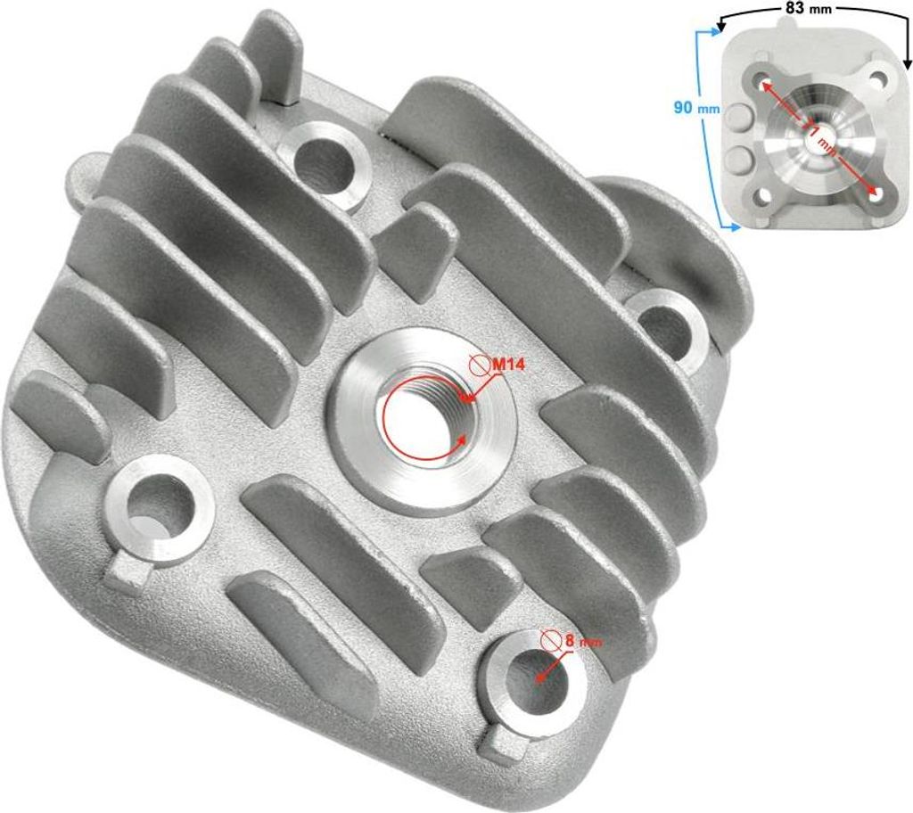 70-cm³-Zylinderkopf für Falcon 2T-Roller mit horizontalem Motor