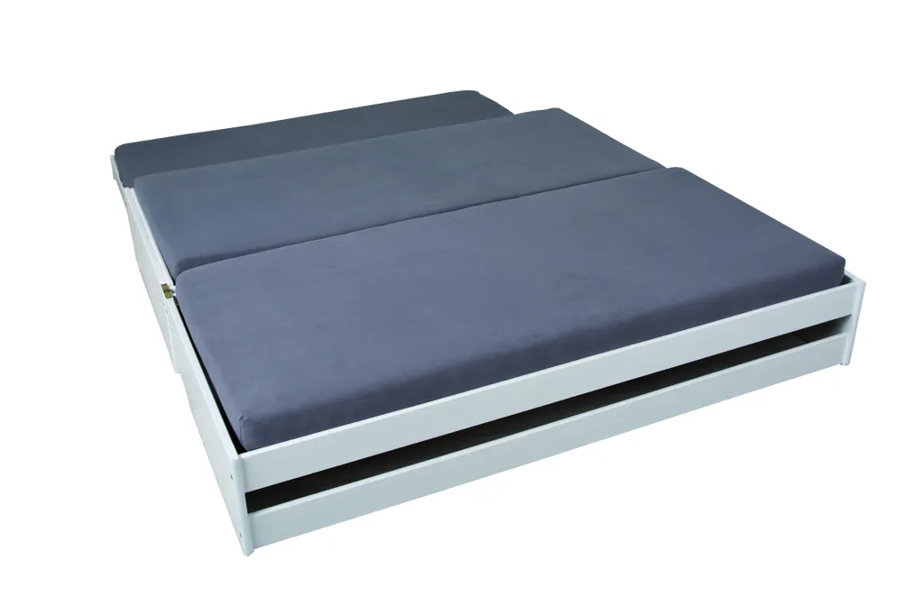 Cadre de Lit Blanc 90x200 cm Lotved pour Chambre Enfant ou Studio Privé