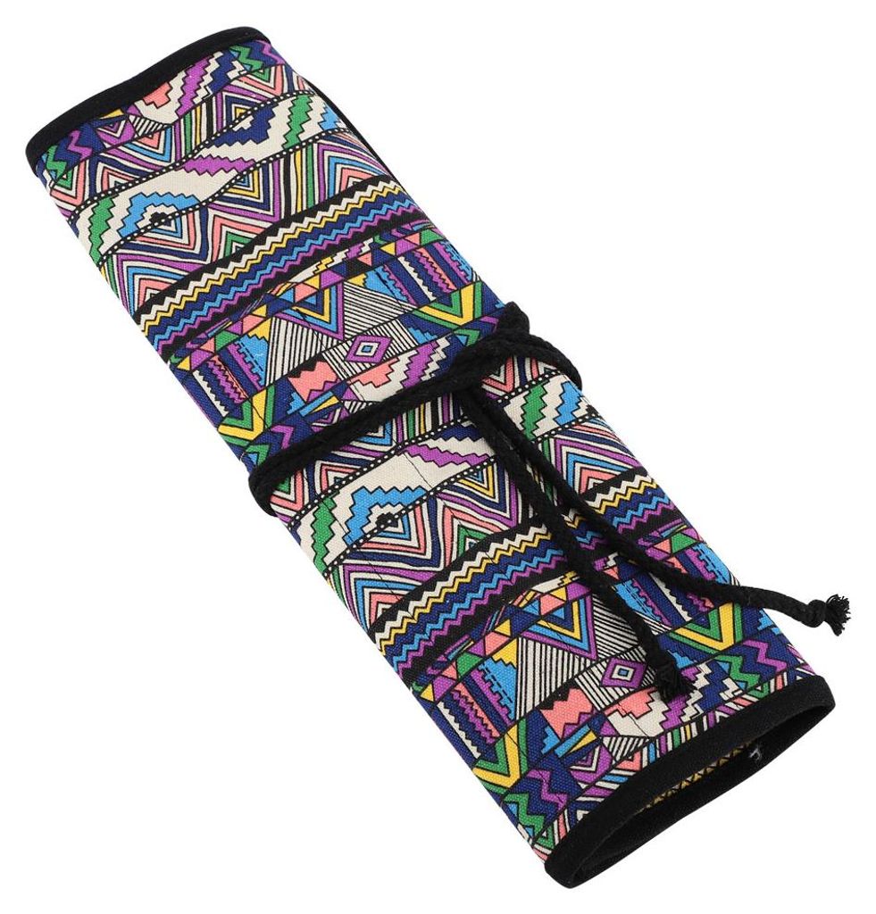 Handgefertigter Pinselhalter aus Canvas mit 20 Löchern, Stifteetui, Aufbewahrungstasche für Schrein und Stifte