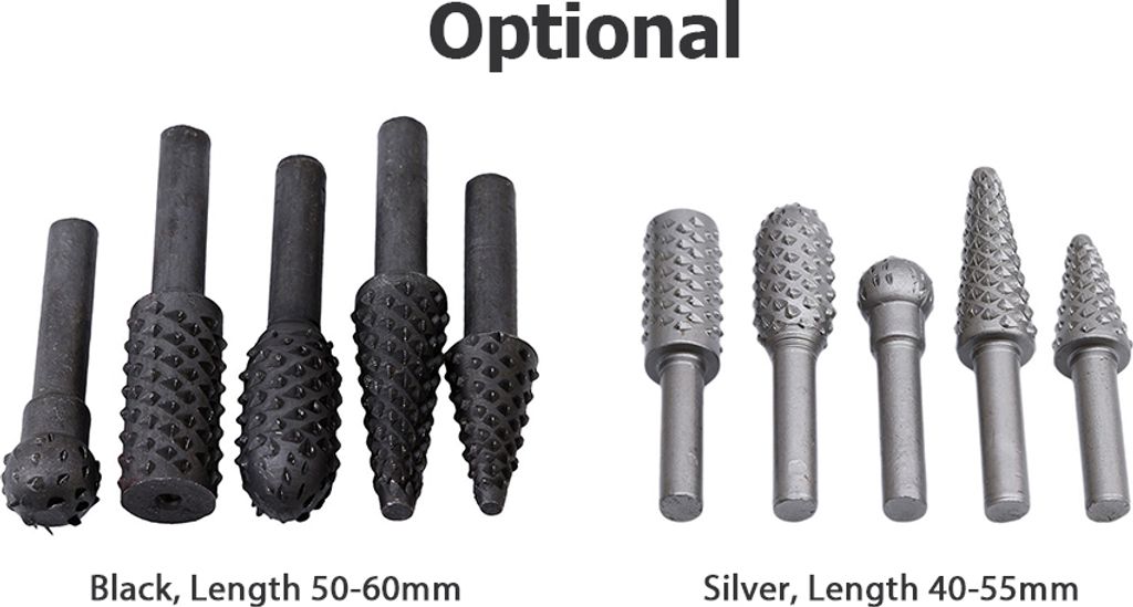 5 PCS Rotary Burr Rasp Wood Plastic Carving File Woodworking Drill Bit 1/4-Zoll-Rundschaft Meißel geprägte Entgraten Polieren Schleifkopf für Sc...