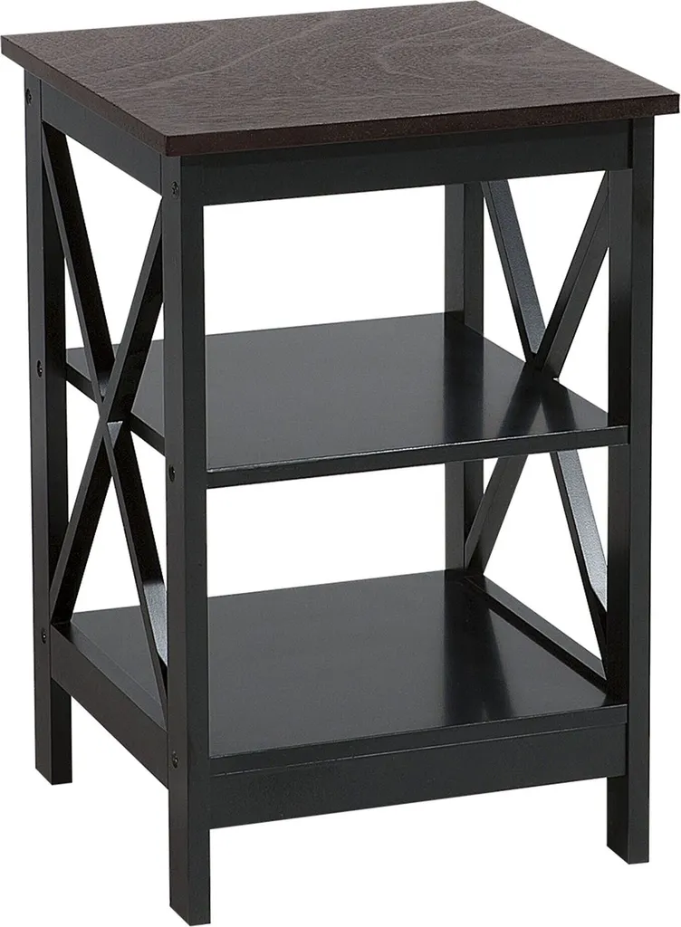 Table de chevet noire 40x40 cm en bois MDF pour chambre moderne Beliani