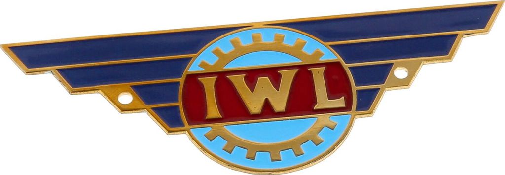 Schriftzug "IWL" (Plakette aus Aluminium) - für IWL TR150 Troll