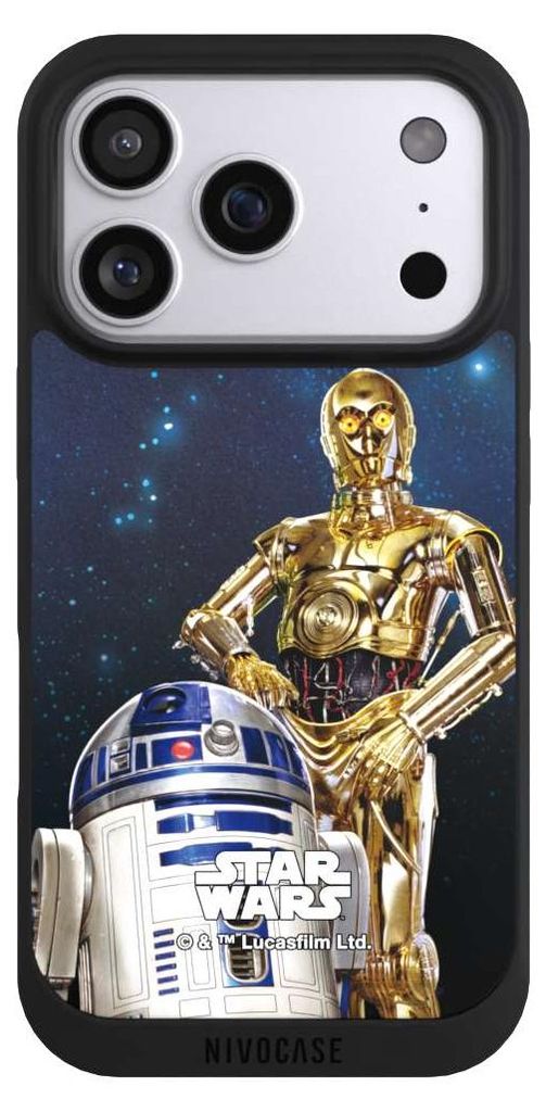 NIVOCASE Handyhülle für Apple iPhone 17 Pro Hülle NIVOpure Case Schwarz Star Wars Weltall R2D2