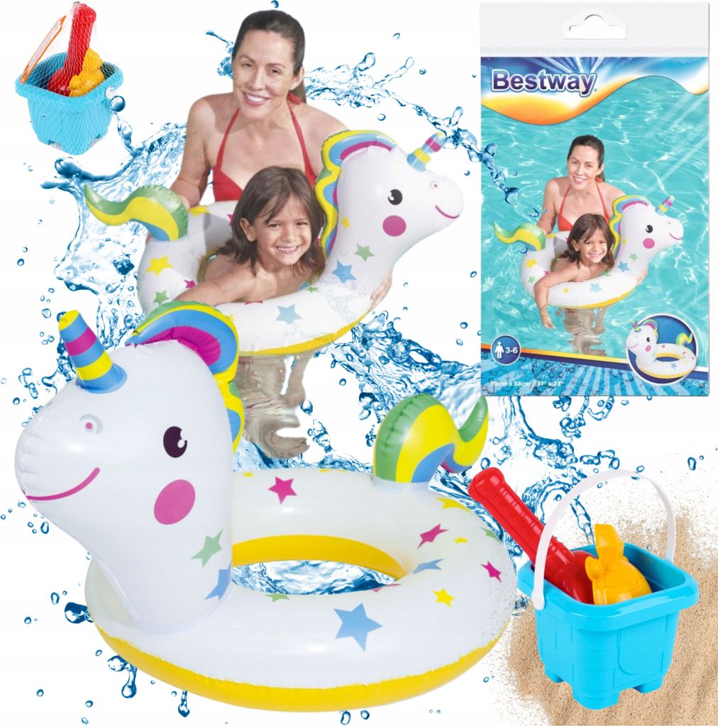 Bestway | Schwimmring Einhorn - 75 cm - Bunt - Für Kinder - Produktbild 
