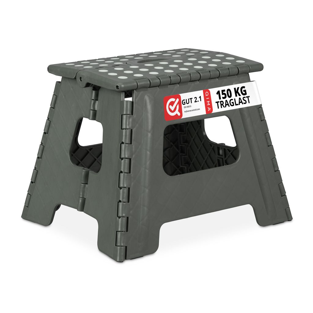 relaxdays Klapphocker faltbar L hellgrau 4er Set