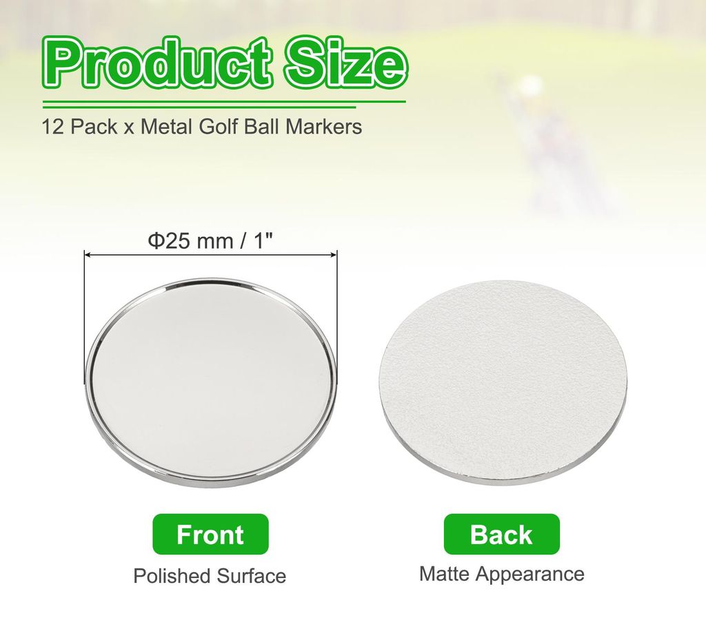 Golf Ball Marker 1 Zoll, 12er Pack Metall Blank Ball Markers Position Marking Disc Golf Divot Tool Zubeh?r fš¹r M?nner Frauen Golfer Tischspiele,...