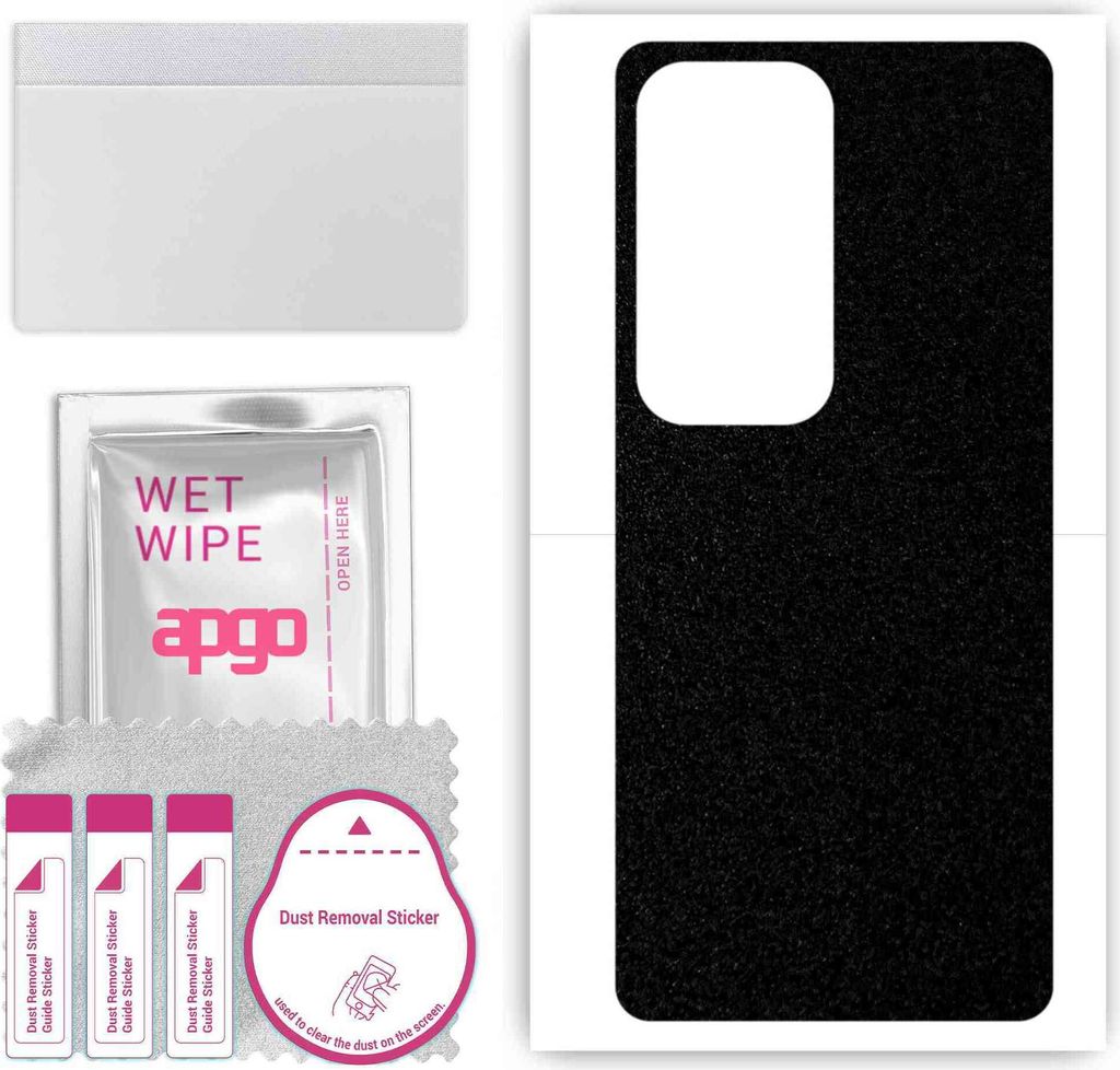 apgo Rückseite Schutzfolie, Skin, kompatibel mit Vivo V30 Pro, Hinten Displayschutzfolie aus Vinylfolie, kratzfest, einfache Montage - Mattschwarz