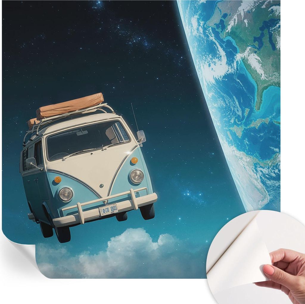 Selbstklebende Wandtapete - Dekorative Tapete für Wohnzimmer - Klebefolie für Wandbilder - Tapetenfolie für Wanddekoration - 250x250 cm - Raumfahrt