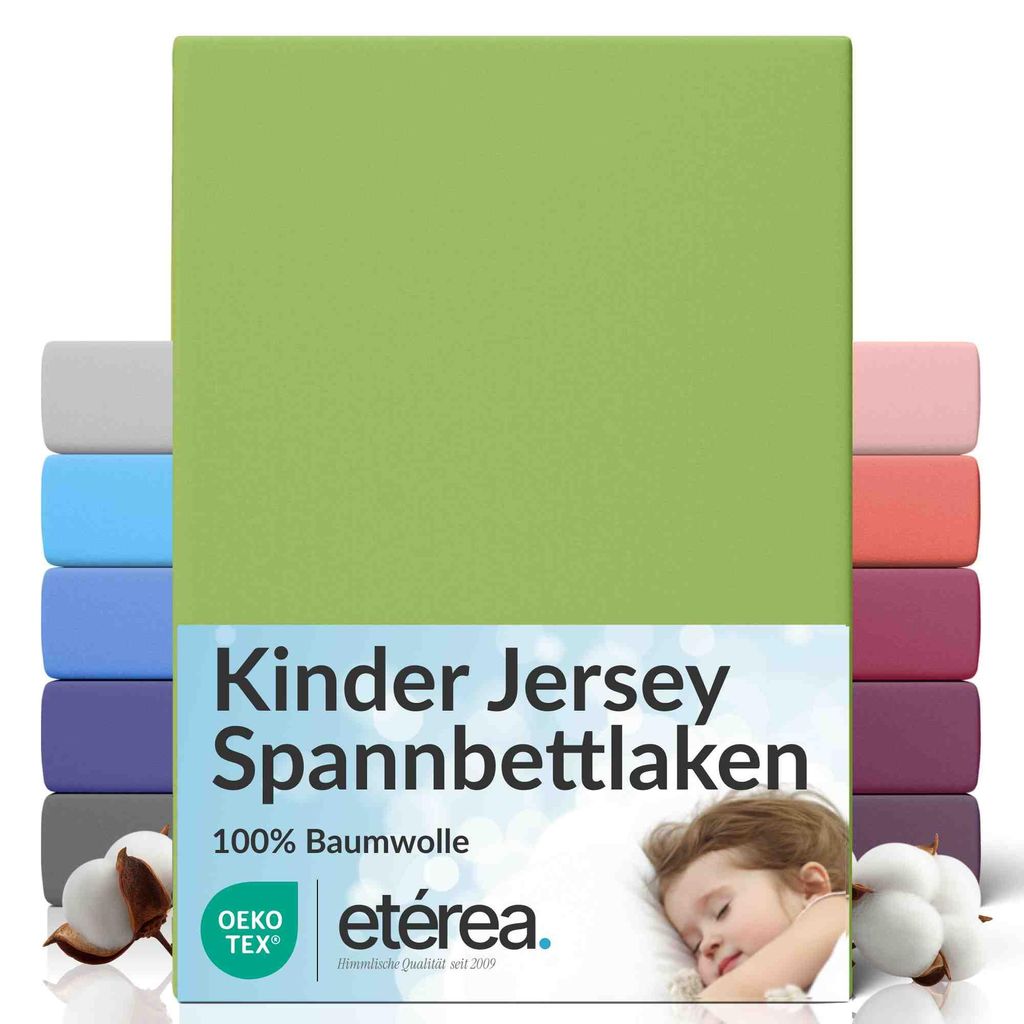 Jersey Spannbettlaken 60x120 - 70x140 cm, 100% Baumwolle Produktbild 