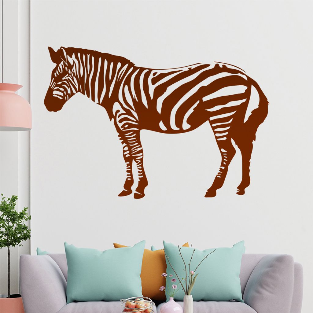 hauptsachebeklebt KIWISTAR Zebra gestreift Wildpferd Bergzebra Wandtattoo in 6 Größen - Wandaufkleber Wall Sticker - Dekoration, Küche, Wohnzimm...
