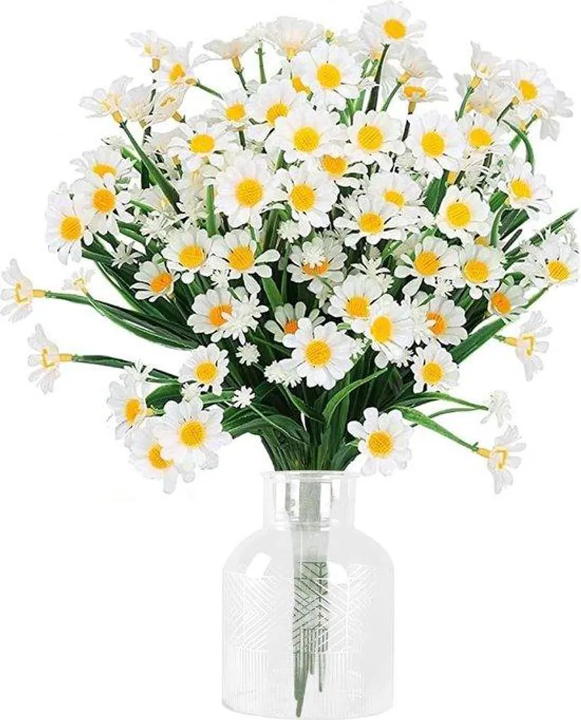 Décoration florale blanche pour jardin et salon lot de 5 pièces durables