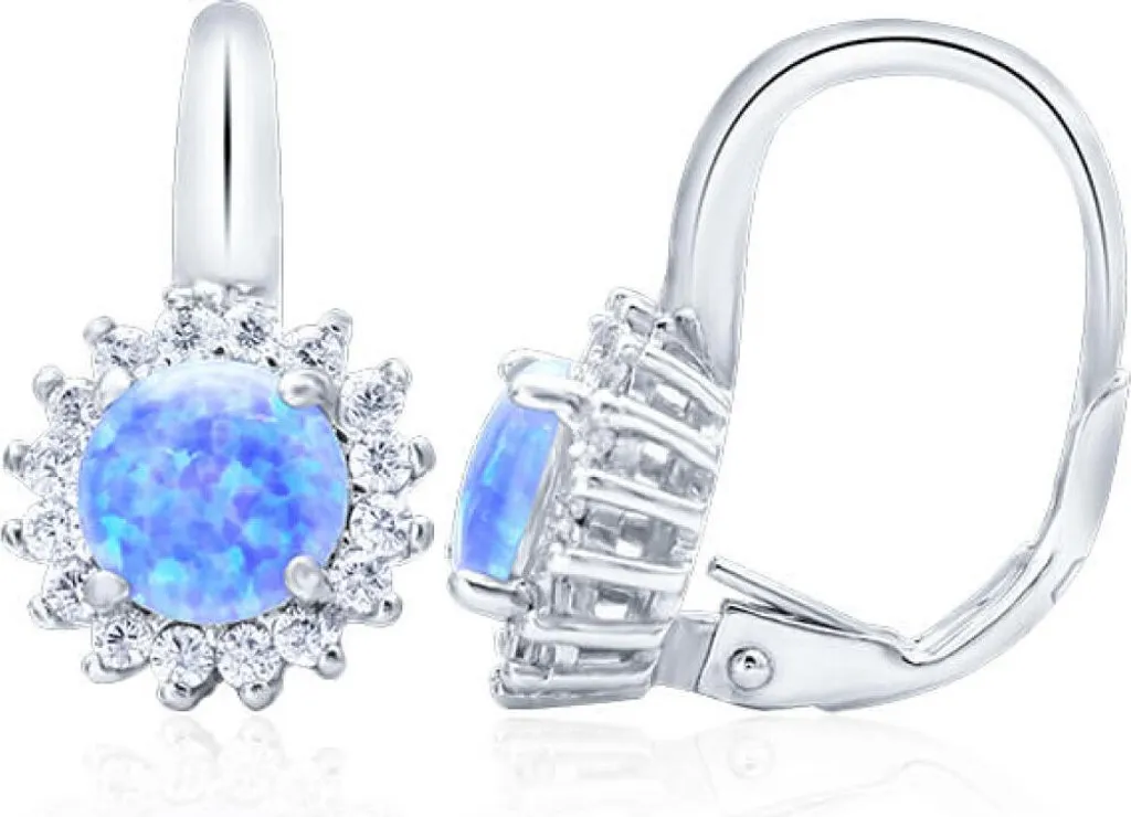 Boucles d'oreilles argent AGUC1204 opale - Légères et sans allergie