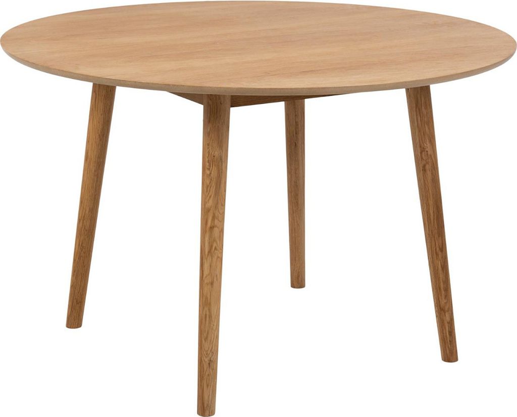 Esstisch Naya Ø 120 cm massivholz Eiche und Eichenfurnier Produktbild 
