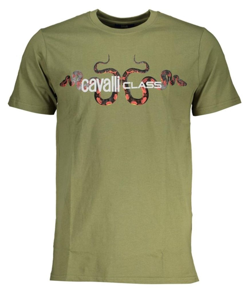 Cavalli Class Herren T-Shirt Grün QXT63GJD060_VE04050 : Größe - L Größe: L