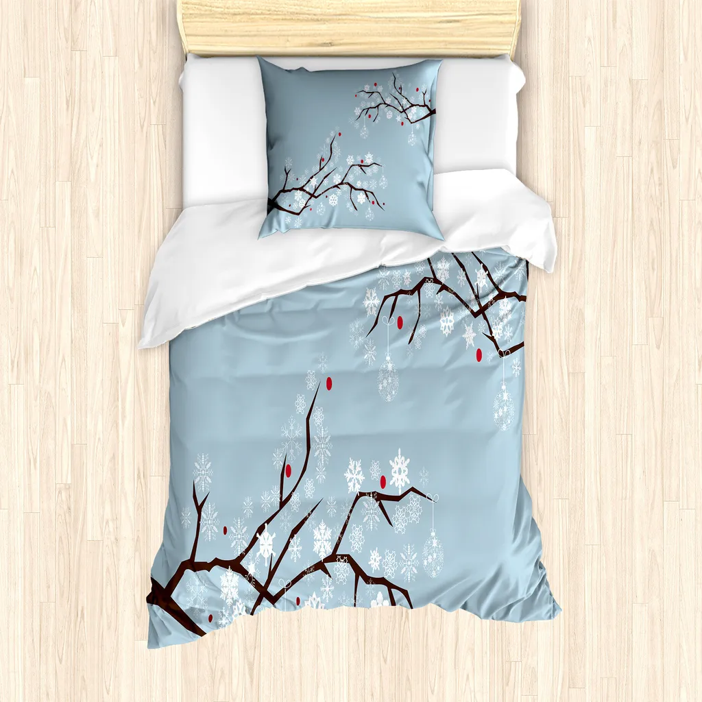 Copripiumino Singolo ABAKUHAUS Snowy-Bäume Design Invernale 135x200