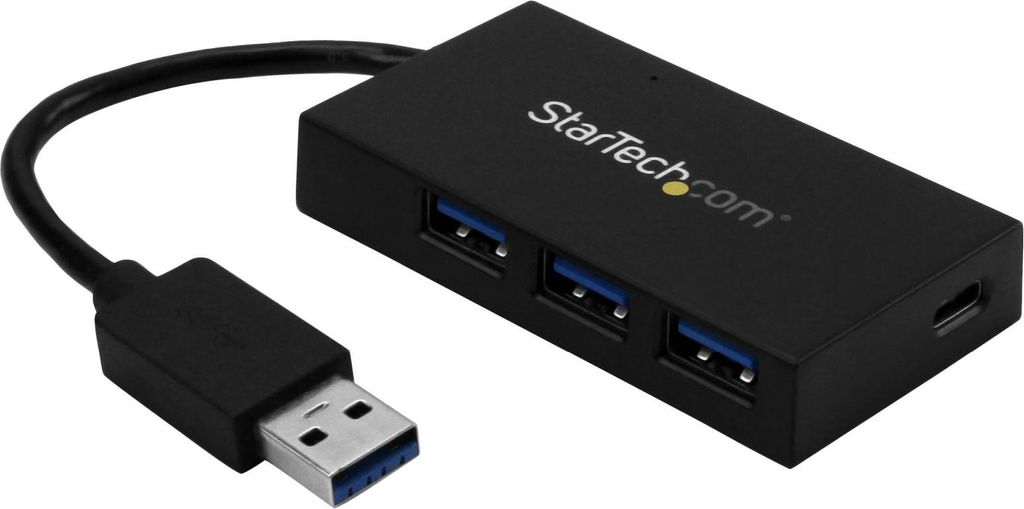 StarTech.com 4 Port USB 3.0 Hub - USB Typ-A Hub mit 1x USB-C und 3x USB-A (SuperSpeed 5 Gbit/s) - USB-Bus oder Self-Powered - tragbarer USB 3.2 Gen...