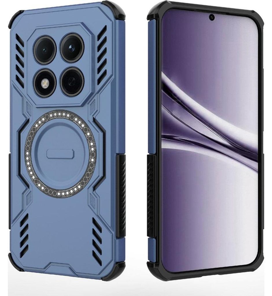 Handyhülle für Xiaomi Redmi Note 15 Pro 4G, Techsuit ArmorMag Case, Blau-Schwarz