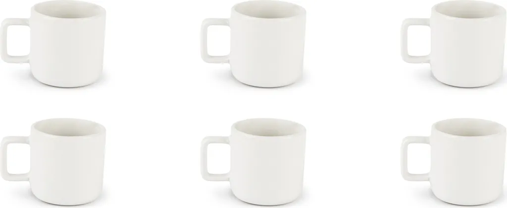 6 Tazzine Espresso Excelsa Nordic 7cl Gres Bianco - Set Resistente