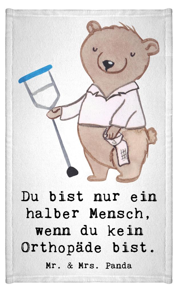 Mr. & Mrs. Panda Handtuch Orthopäde Herz - Weiß - Geschenk, Spruch, Witzig, Lustig, Orthopädie, Praxis, badezimmer, gäste wc, Mini-Handtuch, G...