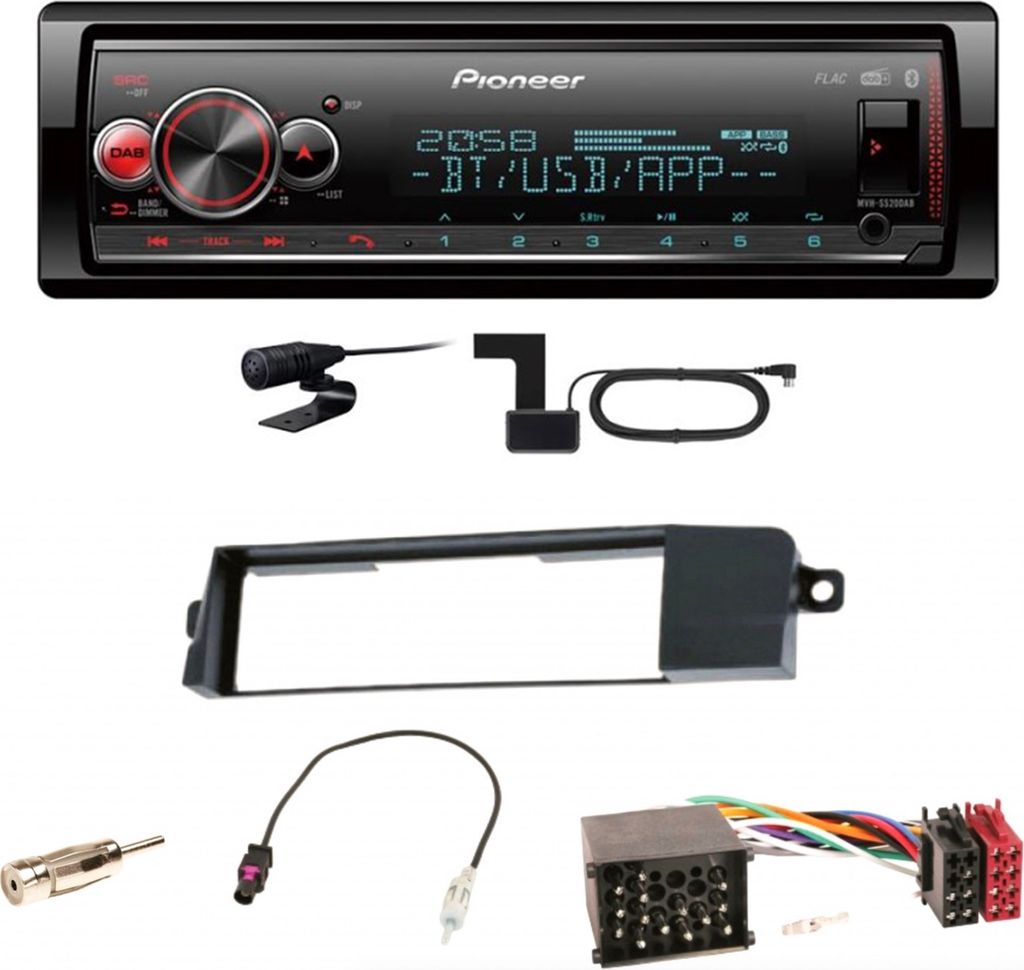 Pioneer MVH-S520DAB USB FLAC Digitalradio Bluetooth Einbauset für BMW 3er E46