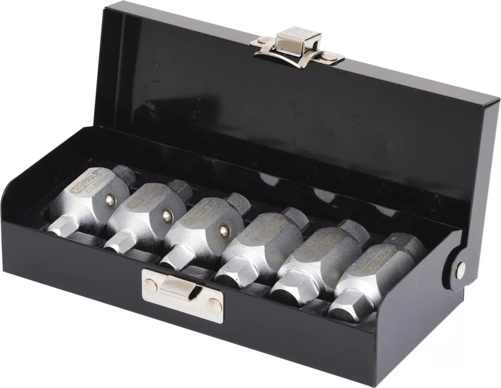 Jeu de clés de vidange en acier chrome-vanadium mat 6 pces