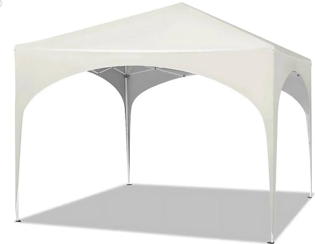 Tonnelle de jardin 3x3m pliable et imperméable avec hauteur réglable blanche