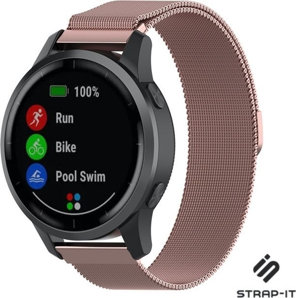 Strap-it Milanese Armband - Kompatibel mit Garmin Vivoactive 4 Armband 45mm - Hochwertiges Material -Edelstahl Magnetische verschluss für Armband ...