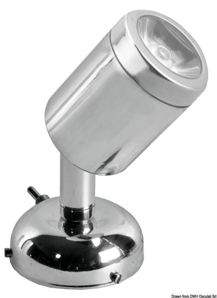Spot acier poli orientable 3W HD - Solution pour zones d'ombre intérieures