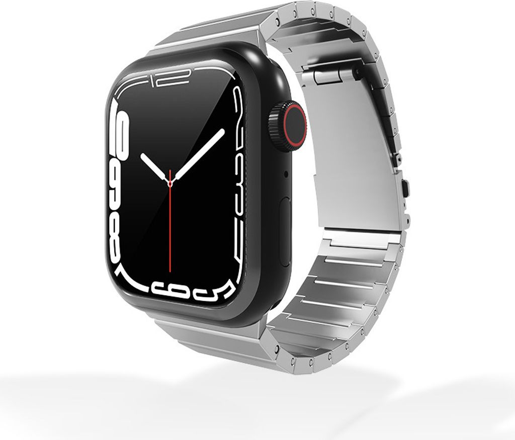 Strap-it Apple Watch Premium Titanarmband (Silber) - Große: 42 - 44 - 45 - 49mm