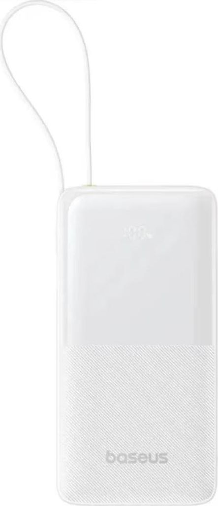 Externe Batterie Baseus Bipow 2, 10000 mAh, schnelle Stromversorgung 20W, integrierter USB-C-Anschluss, Alb