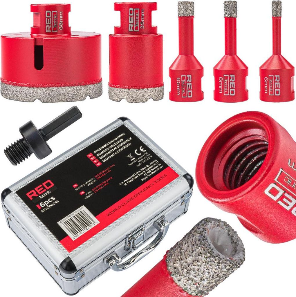 POWERMAT RTZOD0045 5 Stück Diamantbohrkronen 6-68mm
