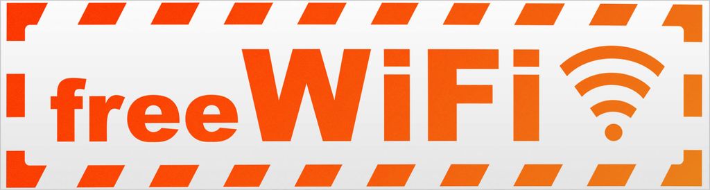 Kiwistar Free WiFi gestreift Magnetschild Schild magnetisch - 45cm Neonorange - Magnetfolie für Auto PKW Kfz