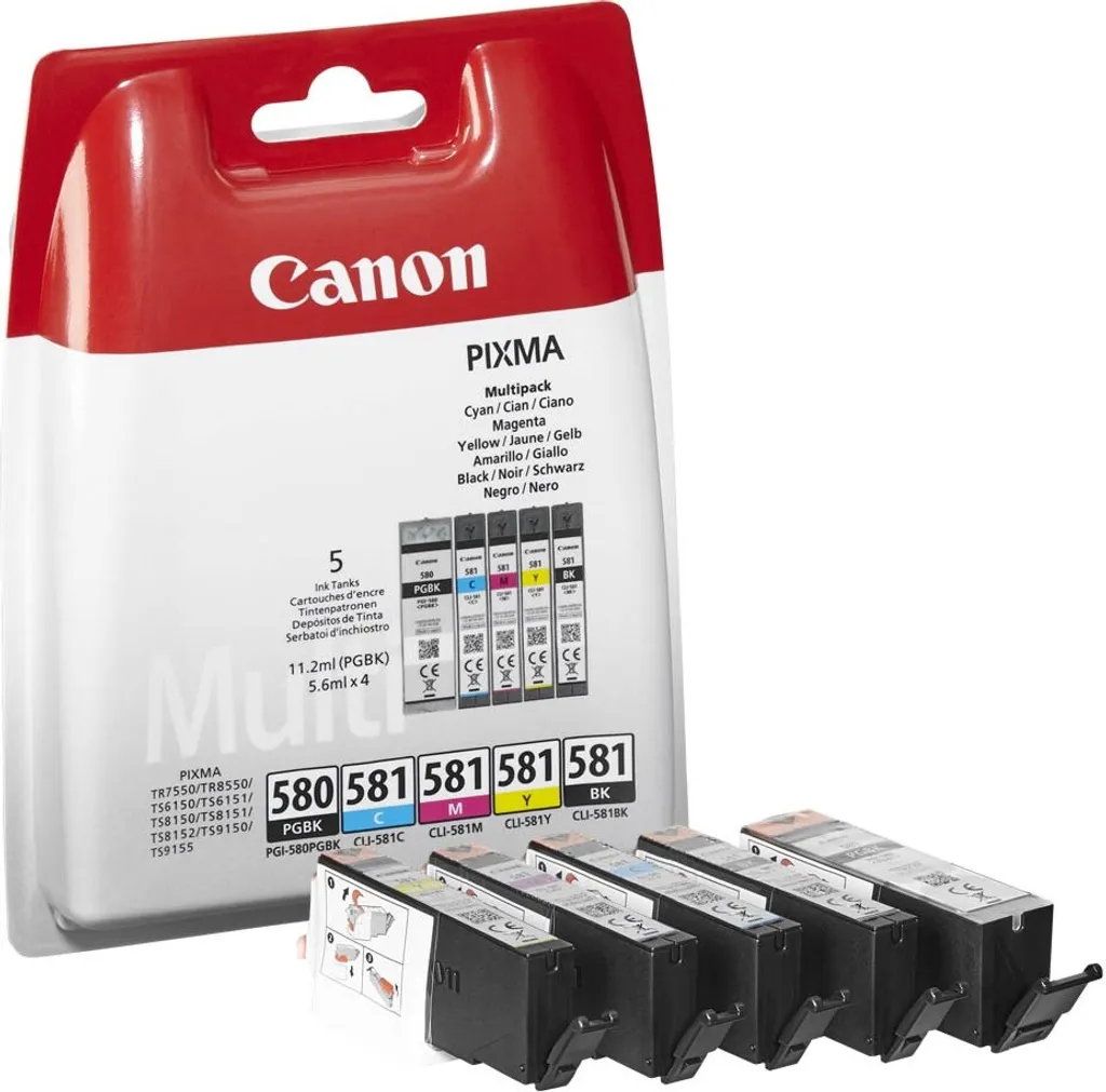 Kit Originale Canon PGI-580/CLI-581 - 5 Cartucce in Blister T