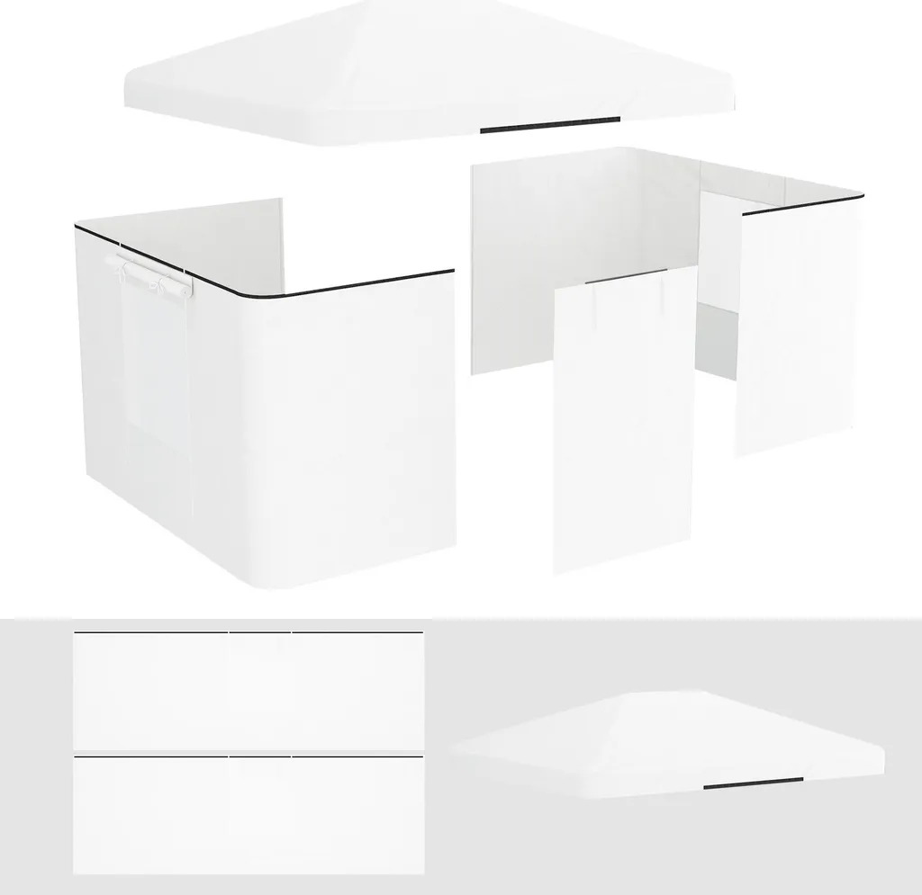 Fortuna Lai Kit de Toit de Pavillon Blanc avec 2 Parois Latérales