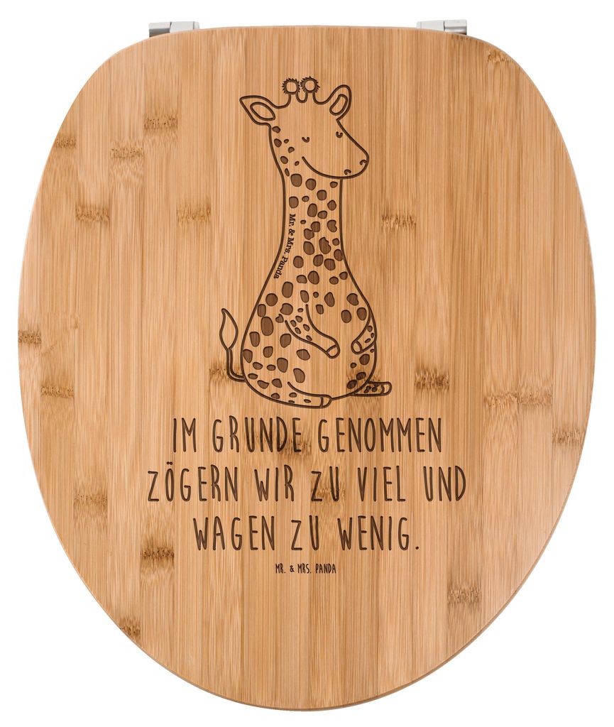 Mr. & Mrs. Panda WC Brille Giraffe Zufrieden - Transparent - Geschenk, Toilettenbrille, Abenteuer, Toilettendeckel, Glück, Afrika, Sitz, Holz, WC-...