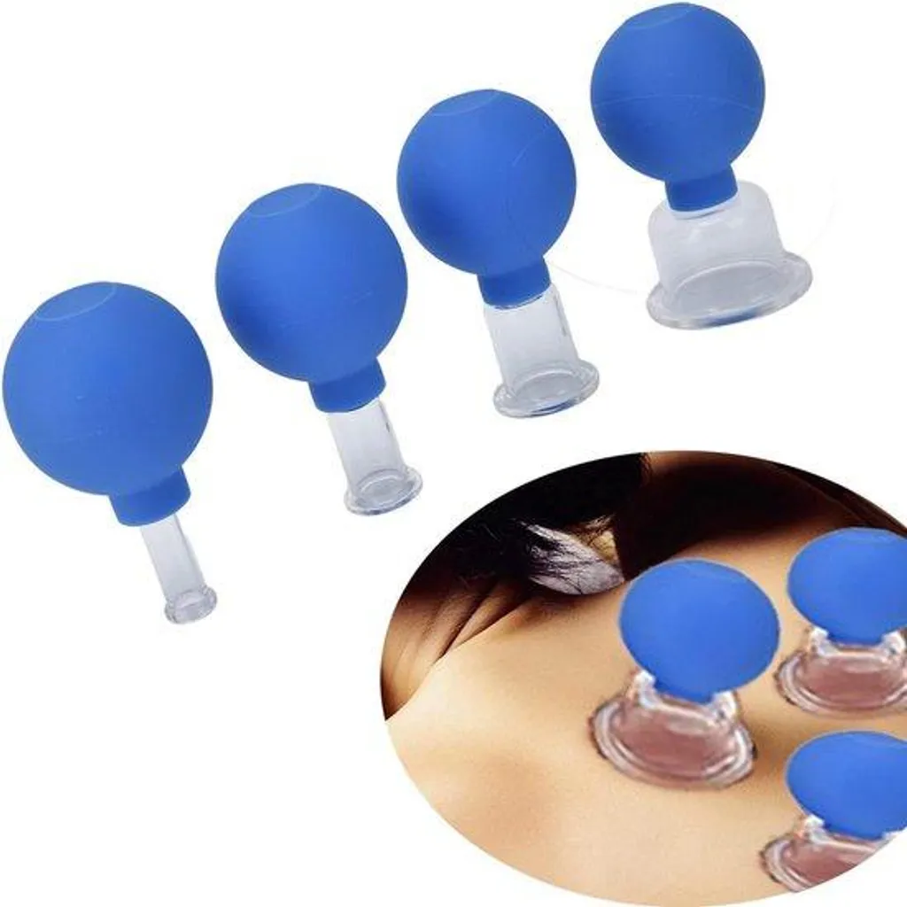 Ventouse massage verre et silicone bleu : adieu visage fatigué et cellulite